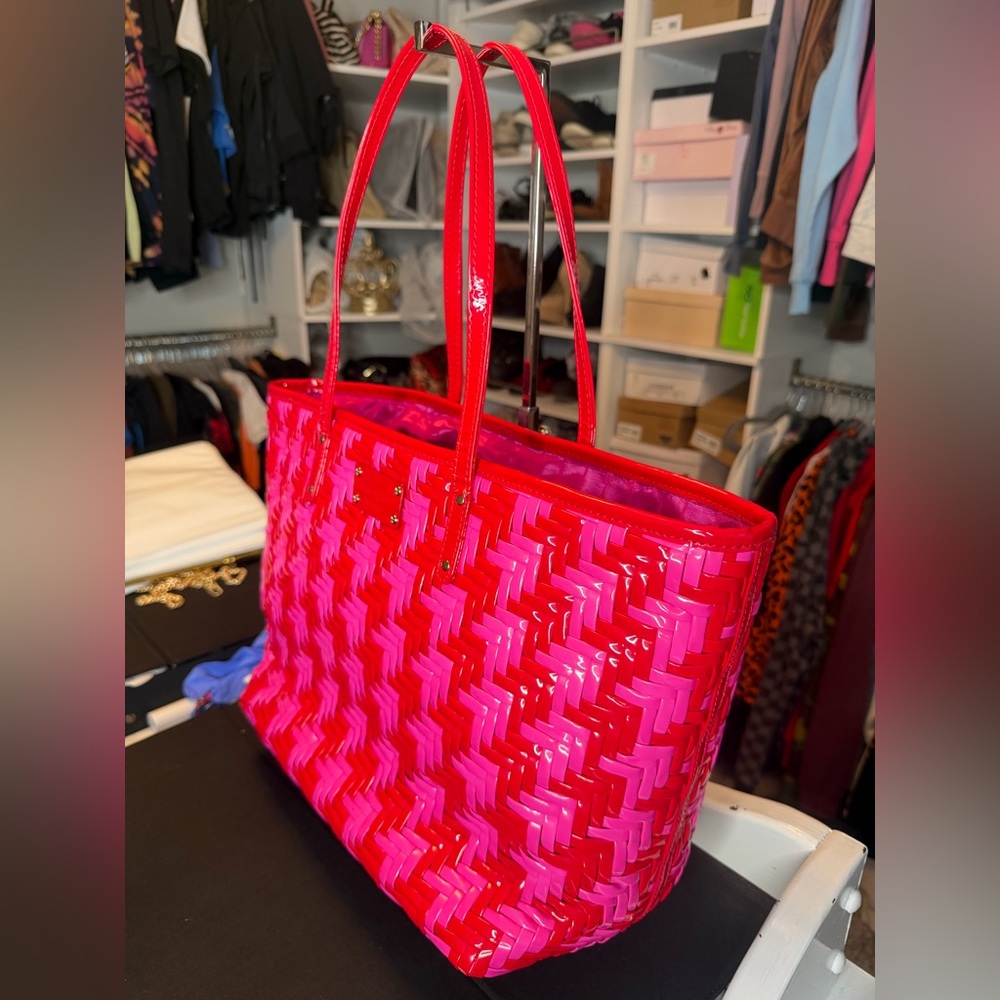 Kate Spade Vibrant Red and Pink Tote - Picture 4 of 11